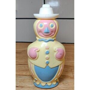 Vintage Fuller Brush "Tot Time" Clown Baby Oil Bottle Advertising